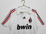 2007-08  Mens AC Milan White  Retro Away Jersey
