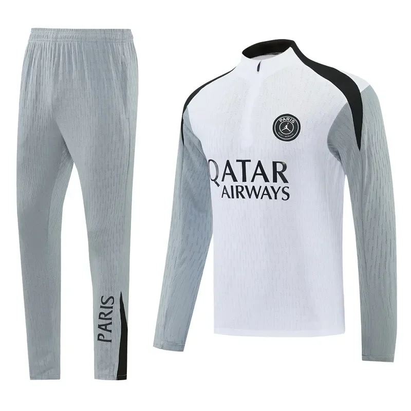 2026-27 Mens PSG White Gray Half Pull Tracksuit