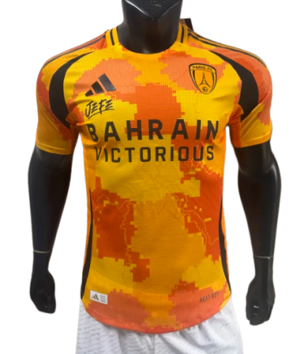 2025-26 Mens PSG Third away yellow Player version Soccer Jersey