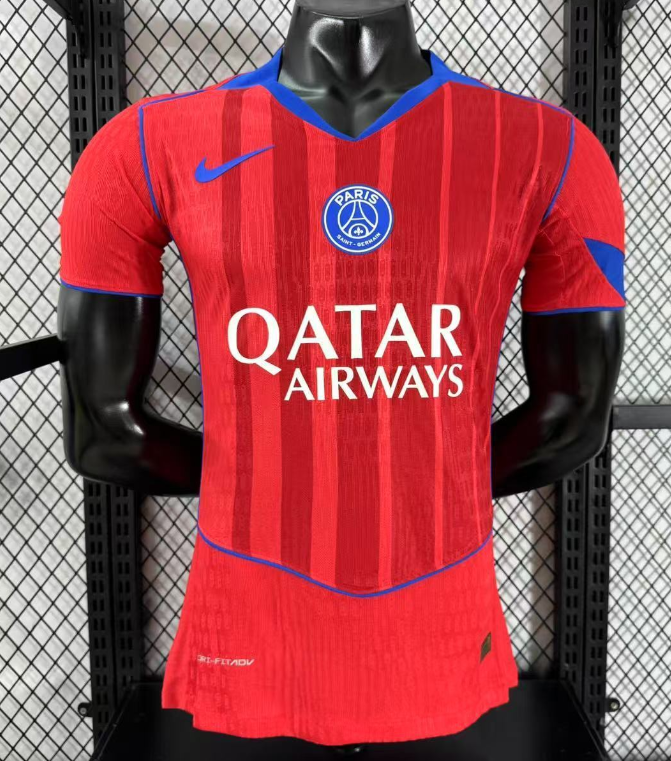2025-26 Mens PSG Third away red Player Soccer Jersey