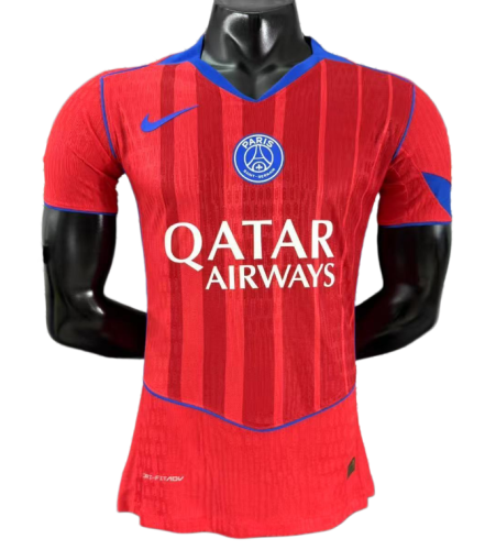 2025-26 Mens PSG Third away red Player Soccer Jersey