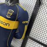 2025-26 Player version Boca Juniors home long sleeve soccer Jersey
