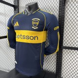 2025-26 Player version Boca Juniors home long sleeve soccer Jersey