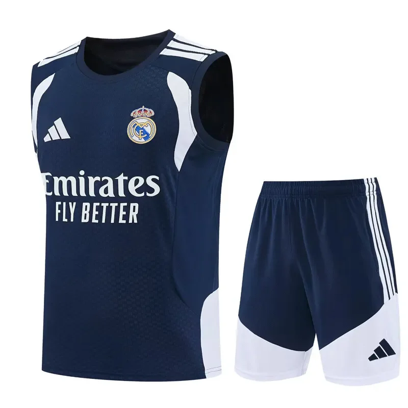 2026-27 Real Madrid Royal blue vest Training Short Suit