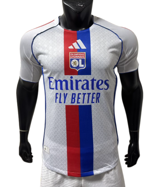 2025-26 Mens Lyon home white  Player version Soccer Jersey