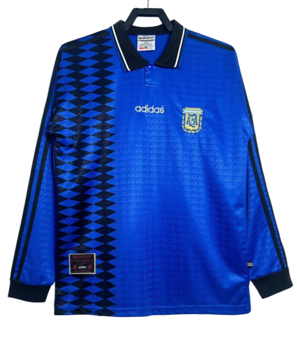 1994 Argentina Away Long Sleeve Retro Soccer Jersey