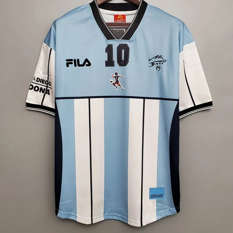 2001 Argentina MARADONA 10# Commemorative Edition Retro Soccer Jersey