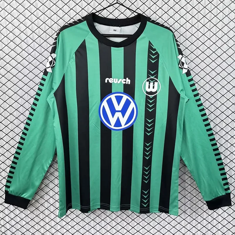 1994-1995 Wolfsburg retro Home Long Sleeve Soccer Jersey
