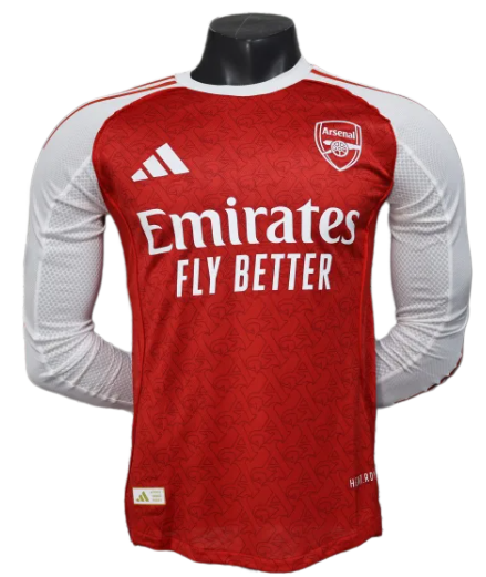 202526 Mens Arsenal red home  Player Version  Long Sleeve Soccer  Jersey