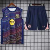 2025-26 Mens Barcelona Fancy blue vest Training Short Suit