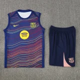 2025-26 Mens Barcelona Fancy blue vest Training Short Suit