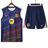 2025-26 Mens Barcelona Fancy blue vest Training Short Suit