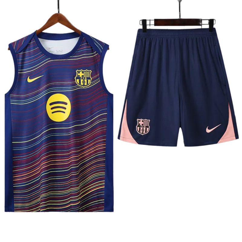 2025-26 Mens Barcelona Fancy blue vest Training Short Suit