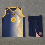 2025-26 Mens Barcelona Royal blue vest Training Short Suit