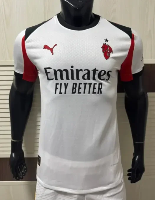 2025-26  Mens AC Milan away white  Player  Soccer Jersey