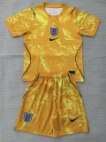 2026-27 Kids England Yellow Goalkeeper  Soccer Jersey