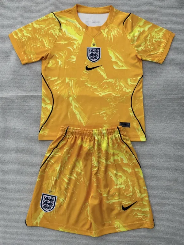 2026-27 Kids England Yellow Goalkeeper  Soccer Jersey