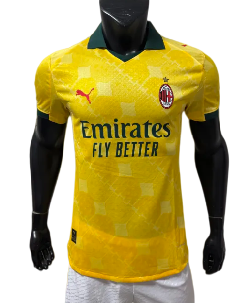 2025-26  Mens AC Milan Third away yellow  Player  Soccer Jersey