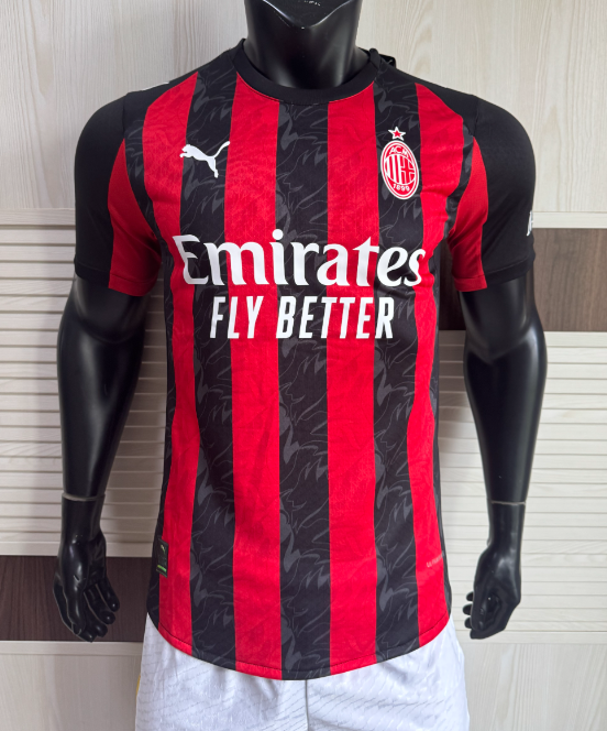 2025-26   Mens AC Milan  Home  Player Version Soccer Jersey