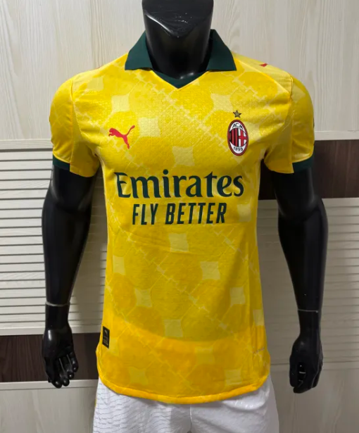 2025-26  Mens AC Milan Third away yellow  Player  Soccer Jersey