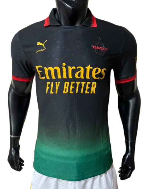 2025-26   Mens AC Milan  Third away Player  black Soccer Jersey