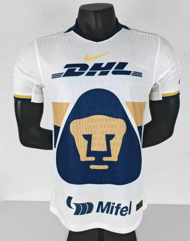 2025/26 Mens Pumas UNAM home white Player version Soccer Jersey