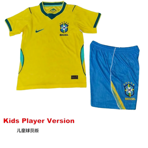 2026-27 Kids Brazil Home Player Version Soccer Jersey
