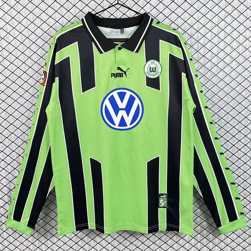 1999-2000 Wolfsburg Away retro Long Sleeve Soccer Jersey