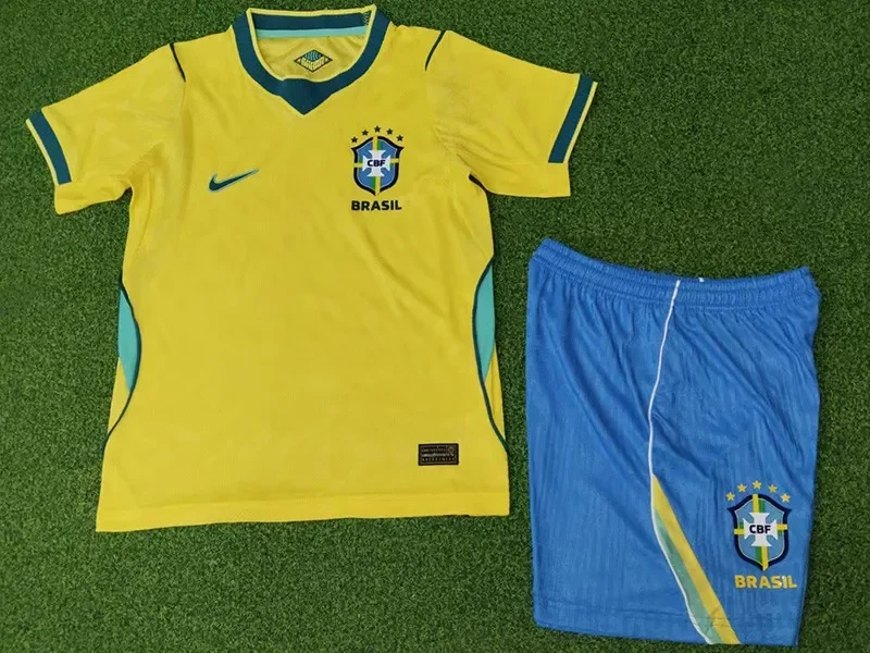 2026-27 Kids Brazil Home Player Version Soccer Jersey