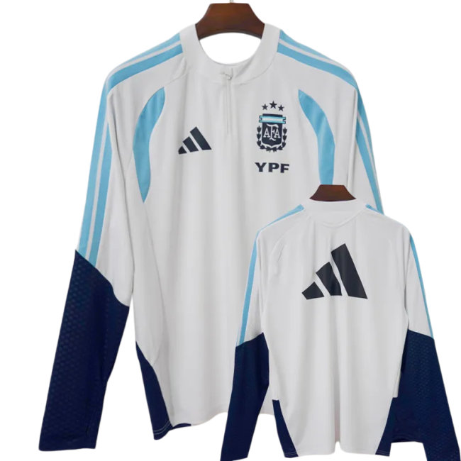 2026-27 Argentina White Top Half Pull Tracksuit