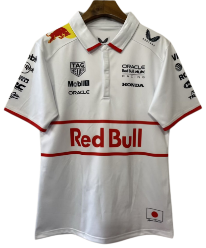 2025 F1 Red Bull White Polo Racing Suit(有领)