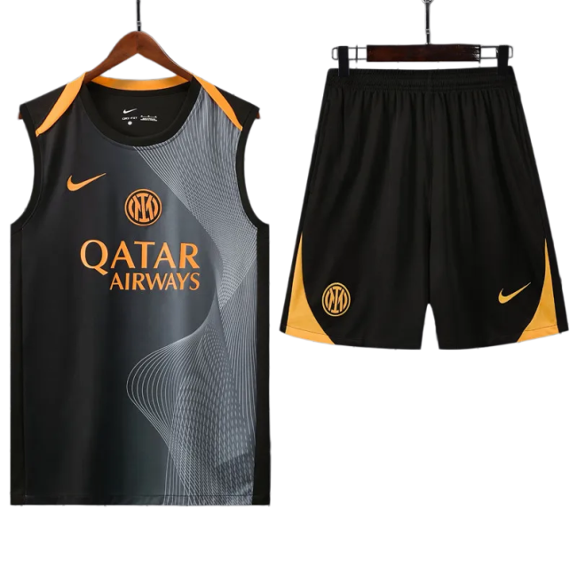 2025-26 Mens Inter Milan Black vest Training Short Suit