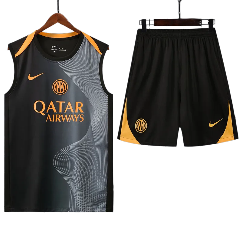 2025-26 Mens Inter Milan Black vest Training Short Suit