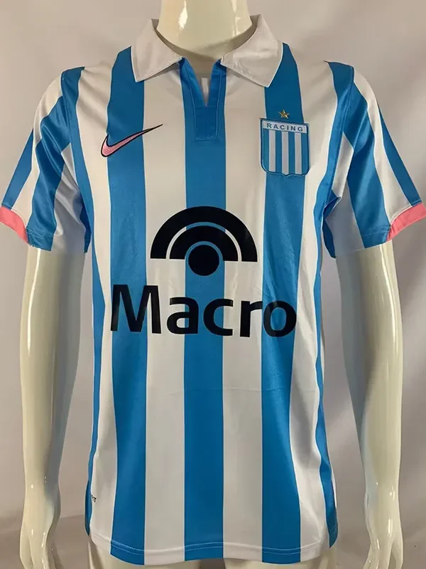 2007-2008 Racing Club Home Retro Soccer Jersey
