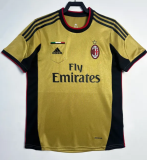 2013-14 Mens AC Milan Retro yellow  Away Soccer Jersey