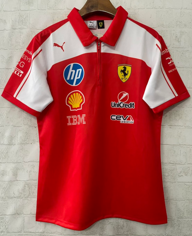 2026 F1 Ferrari New Pattern Red Short Sleeve Racing Suit