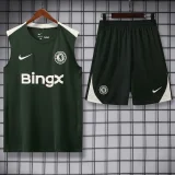 2025-26 Mens Chelsea Dark gray vest Training Short Suit