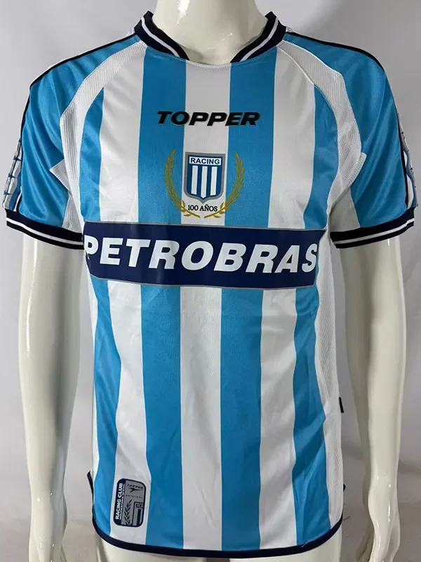2003-2004 Racing Club Home Retro Soccer Jersey