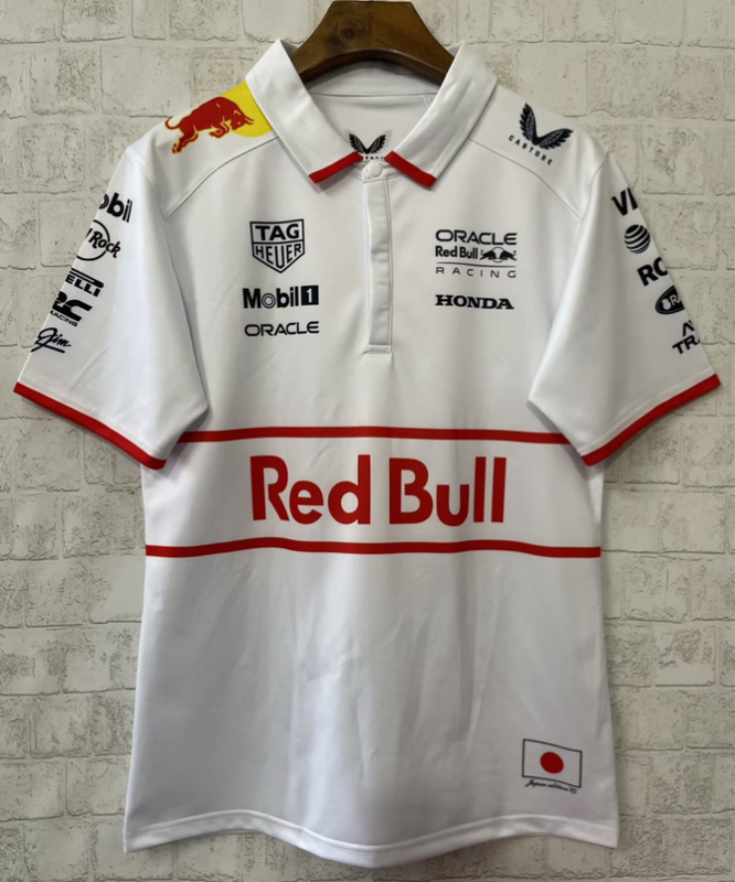 2025 F1 Red Bull White Polo Racing Suit(有领)