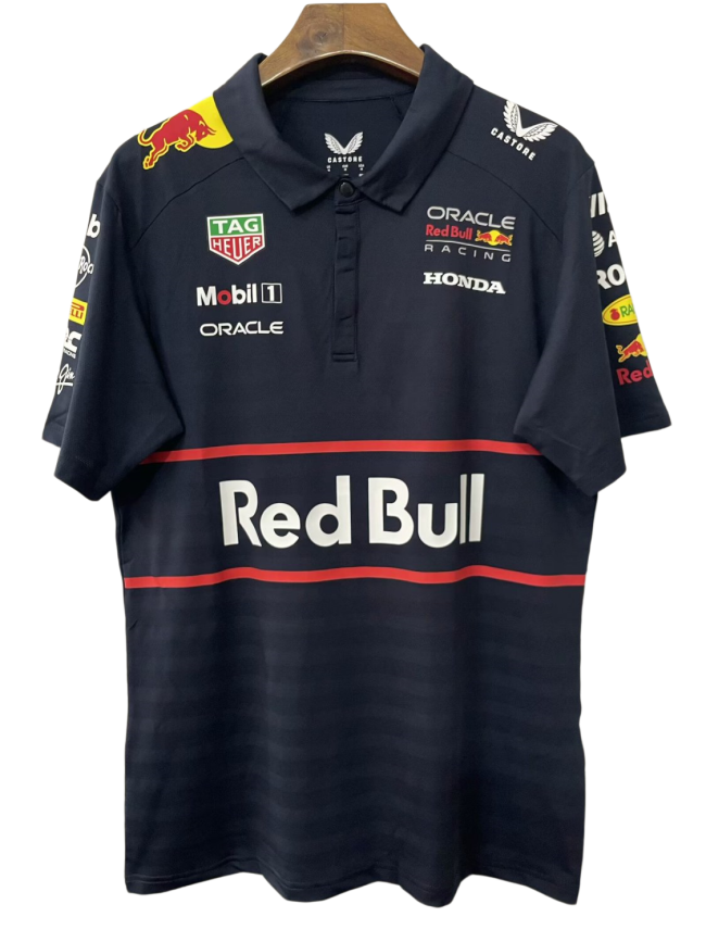 2025 F1 Red Bull Black Polo Racing Suit