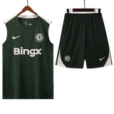 2025-26 Mens Chelsea Dark gray vest Training Short Suit