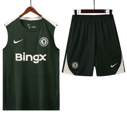 2025-26 Mens Chelsea Dark gray vest Training Short Suit