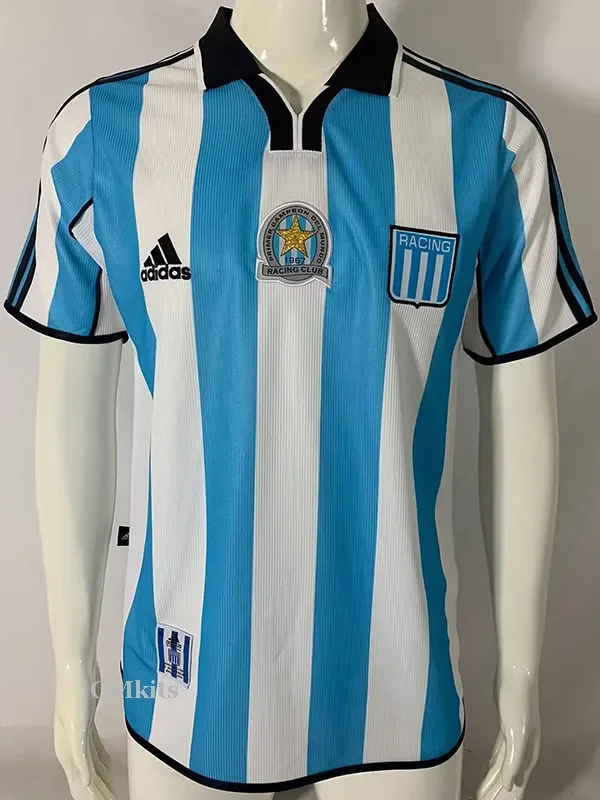 2000-2001 Racing Club Home Retro Soccer Jersey