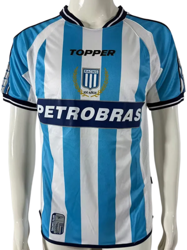 2003-2004 Racing Club Home Retro Soccer Jersey