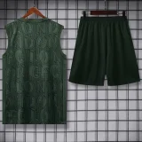 2025-26 Mens Chelsea Dark green vest Training Short Suit