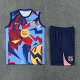 2025-26 Mens Barcelona Light blue vest Training Short Suit