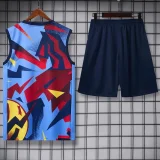 2025-26 Mens Barcelona Light blue vest Training Short Suit