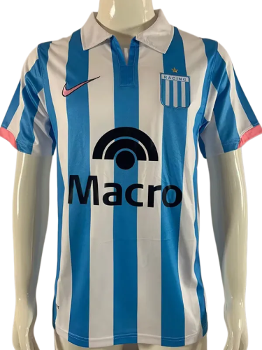 2007-2008 Racing Club Home Retro Soccer Jersey