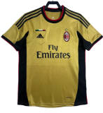 2013-14 Mens AC Milan Retro yellow  Away Soccer Jersey