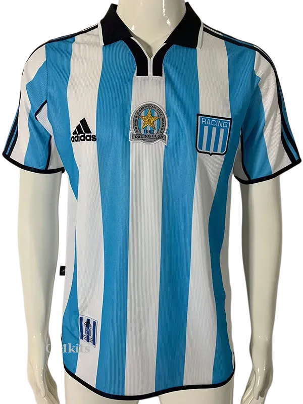 2000-2001 Racing Club Home Retro Soccer Jersey